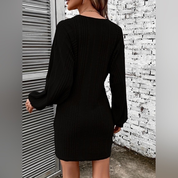 Dream Delight Sweater Dress with Puff Sleeve - Picture 2 of 6